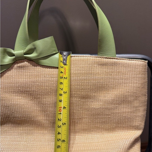 Preston & York Tan and Green Tote with Bow - Picture 8 of 8